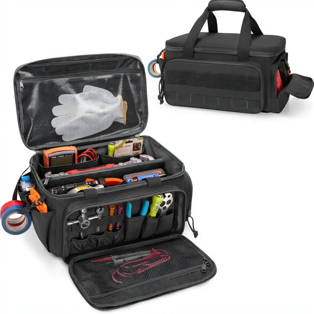 Durable Canvas Tool Organizer Pouch Portable Handheld Bag For Professional Maintenance Construction And Home Repair Kits