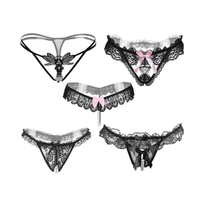 سراويل داخلية مثيرة من الدانتيل لكوسبلاي ، لؤلؤ مغري ، تدليك ، ثونغ مفتوح ، شفاف ، إحساس أنثوي ، لوليتا ، مفردة