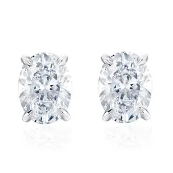 DEZO Total 4 Carats Oval Cut Moissanite Earring For Women Solid 925 Sterling Silver Stud Earrings VVS D Color GRA Certificate