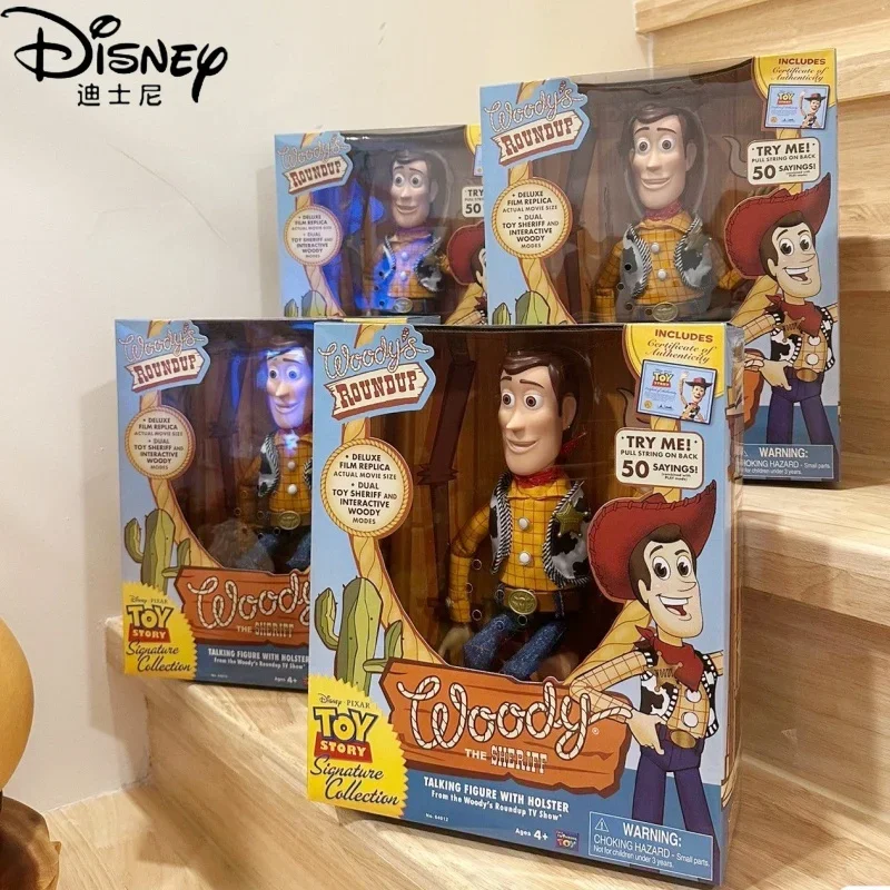 

40cm Disney Pixar Toy Story Woody Action Figures English Movie Sound Character Cloth Cowboy Doll Birthday Gift