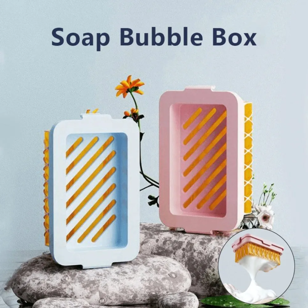 Multi-Purpose Plastic Soaps Foaming Box with Elastic Mesh Bathroom Accessories Mesh Soaps Lather Box Soap Bubble Box