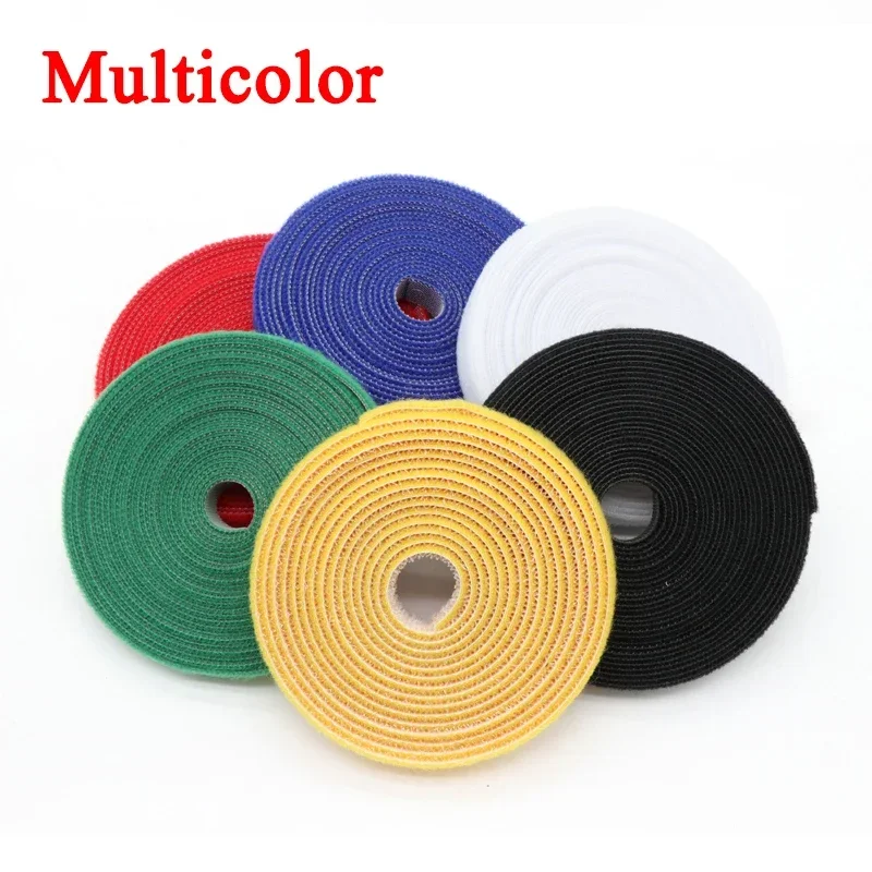 5m/roll Self Adhesive Tape Cable Ties Reusable Loop Bundle DIY Accessories Nylon Strap Organizer Clip Wire Holder Management