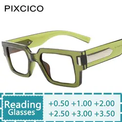 R56828 Luxury Brand Design Reading Glasses Dioptric +0.5 ~ +3.0 Women Fashion Square Green Presbyopic Eyewear