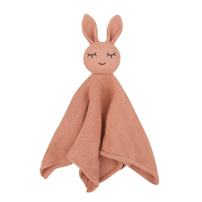 Cartoon Rabbit Sleep Toy Infants Baby Teething Bib Appease Towel Security Blanket for Calming and Relaxation