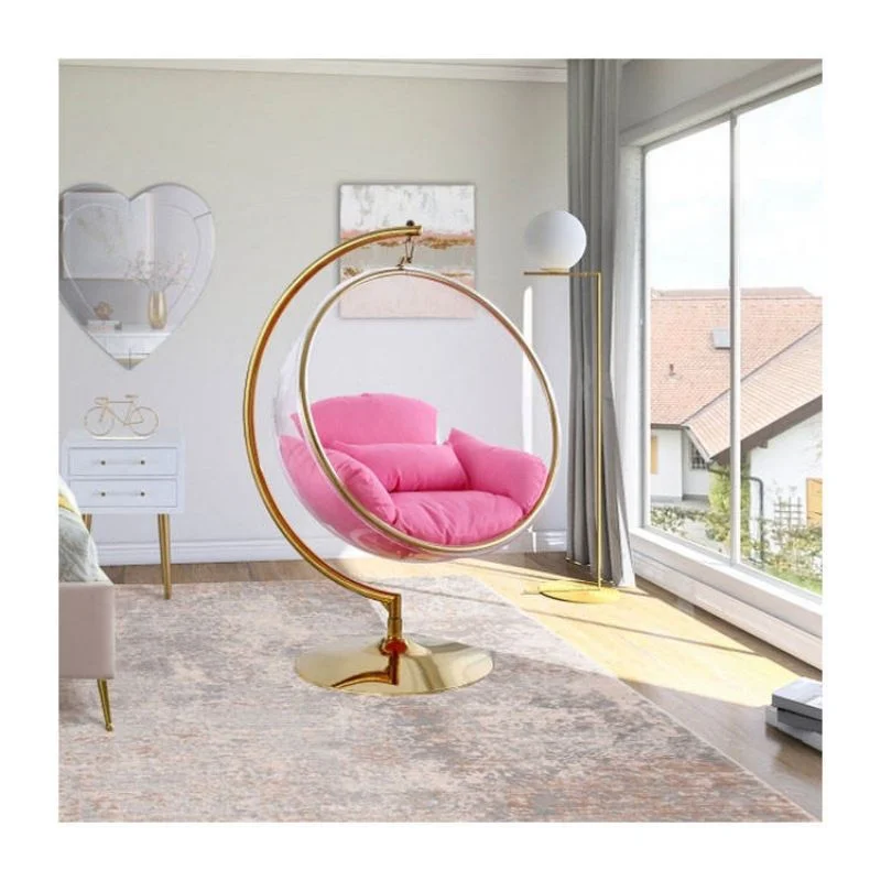 hot selling bubble chair with stand transparent living room chair gold egg chair on stand