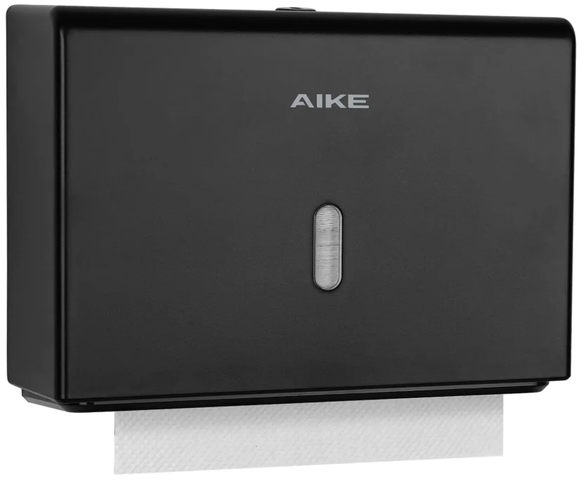 

Universal Modern Toilet Wall Mount Tissue Box AK5102 Black ABS View Window Holds 200 Sheets Towels Dispenser Fits Most C-Fold
