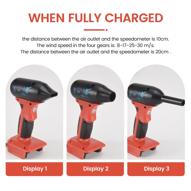 

Turbo Jet Fan 130,000 RPM 4-Speed Wind Speed Handheld Violent Fan For 18V Battery Industrial Duct Fan-A31R