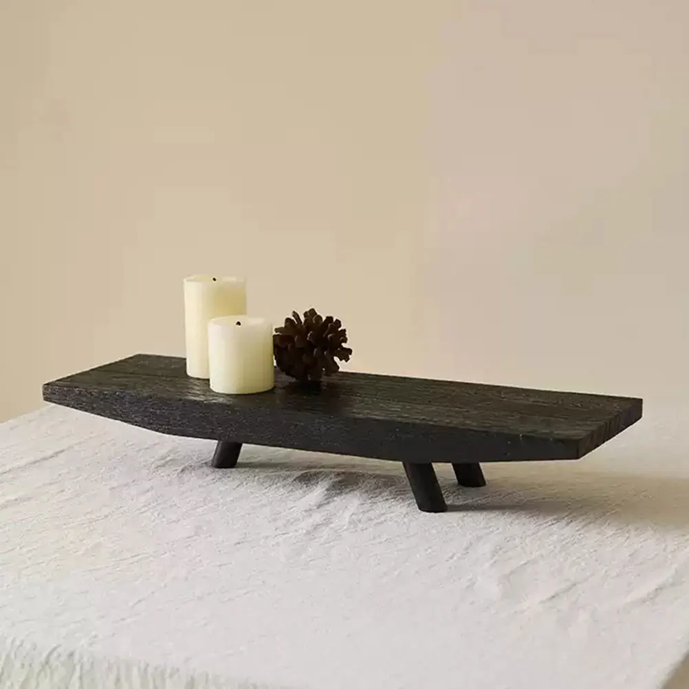 

Rustic Wooden Display Stand Three-Leg Tray for Home Decor Fruit Bowl Farmhouse Vanity Counter Organizer Wooden Three-Leg Stand