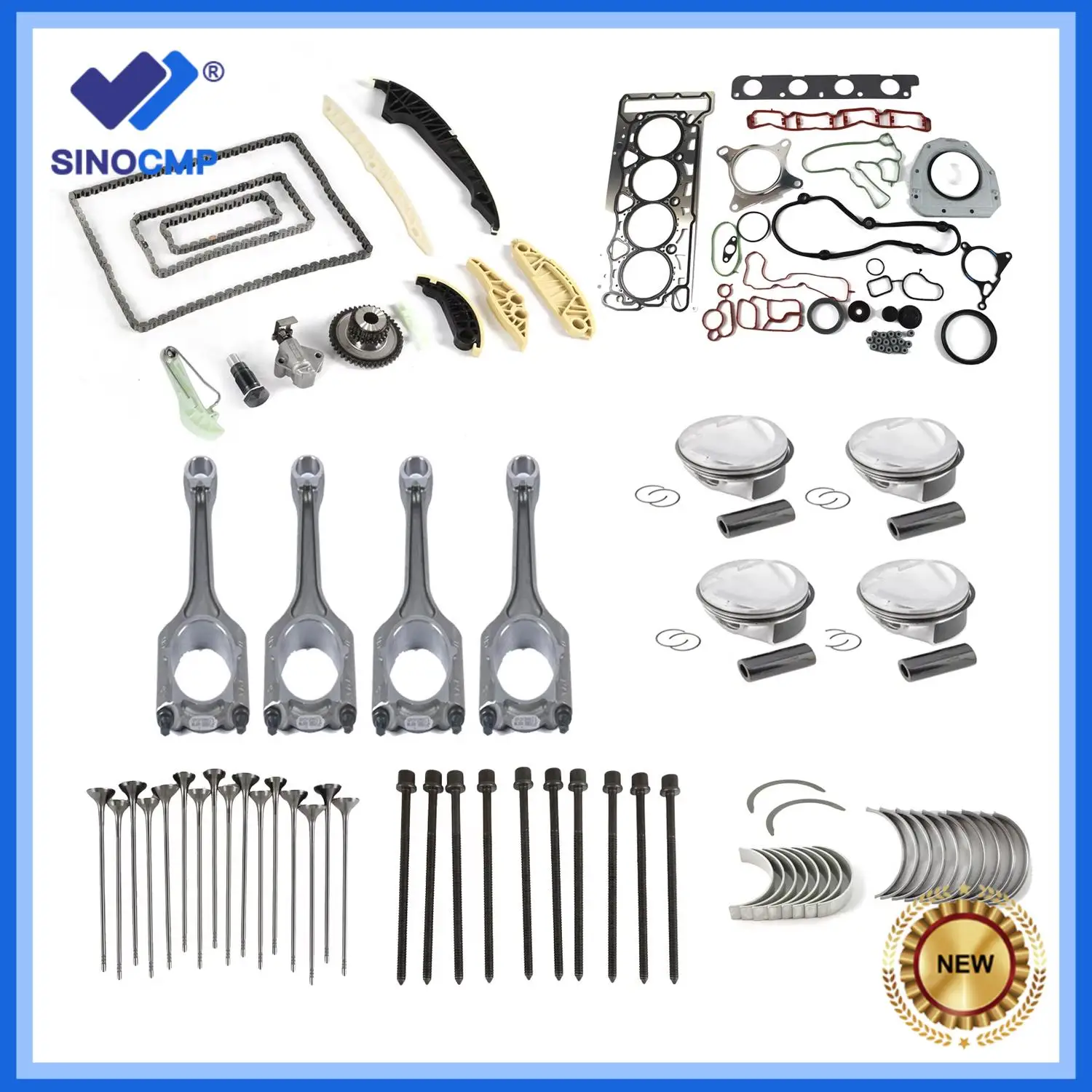1set Engine Rebuild Kit For VW GTI Audi A4 A5 Q5 2.0T CDN CCZ CCT CAE CAW EA888 Φ23mm Auto Parts