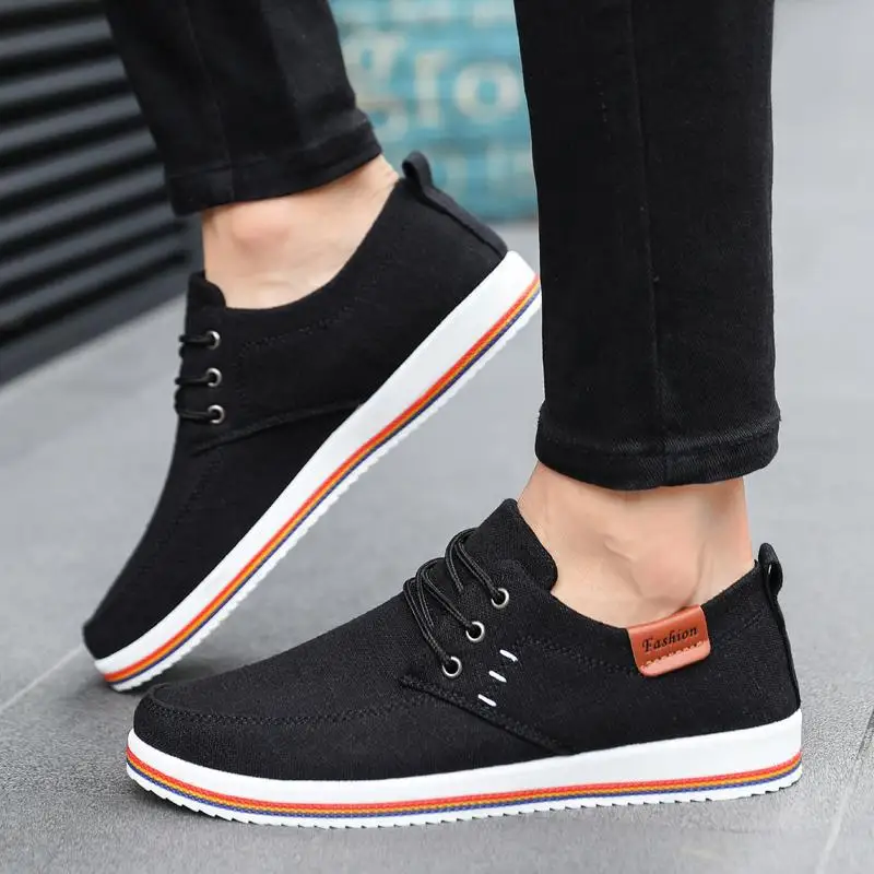 2022 Quality Canvas Casual Men Shoes Fashion Sneakers Man Breathable Lace-Up Flat Shoes Men Alpargatas Hombre Big Size 39-47