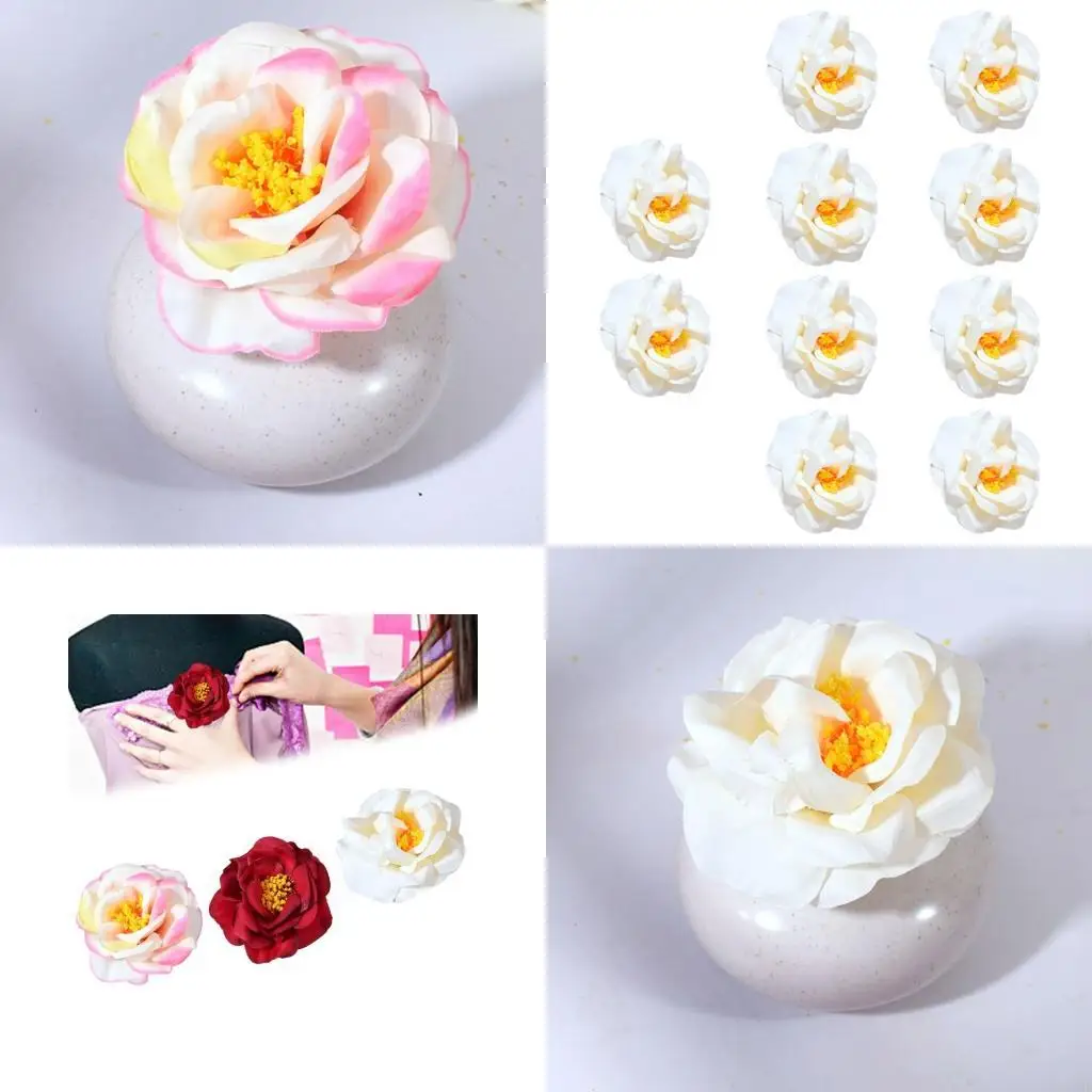 10 Pcs Artificial Flowers Decorative Flowers Flower Heads False Flowers Small Flowers for DIY Crafts Scrapbooking Y08E
