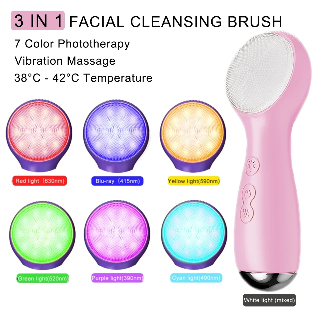 فرشاة تنظيف الوجه الكهربائية بالموجات الصوتية، فرشاة تنظيف الوجه المقاومة للماء، فرشاة تنظيف الوجه وتقشير البشرة، منظف الوجه العميق
