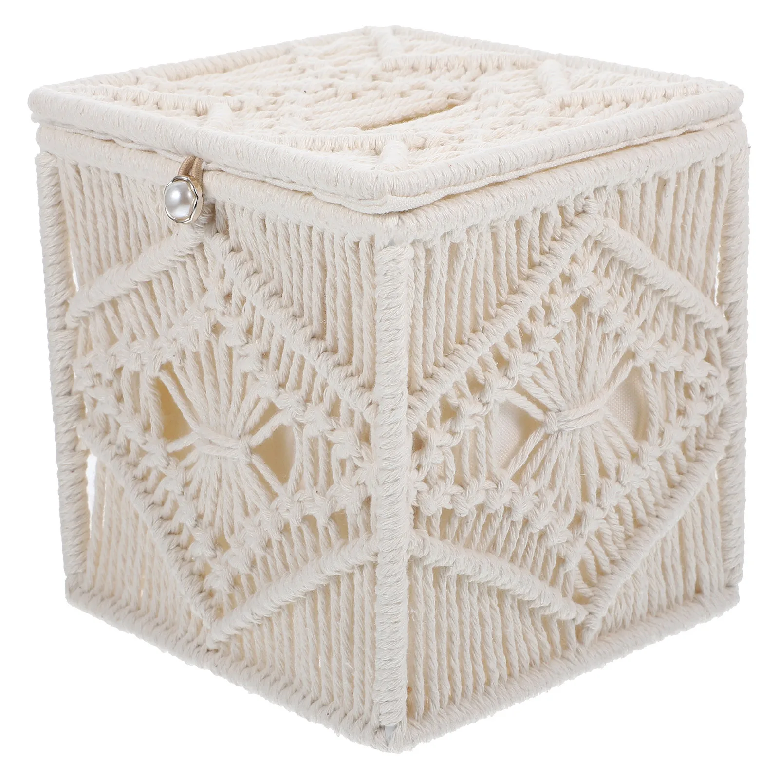 

Cotton Rope Woven Tissue Box Compact Desktop Organizer For Home Bedroom Living Room Napkin Storage Holder Tissue Container