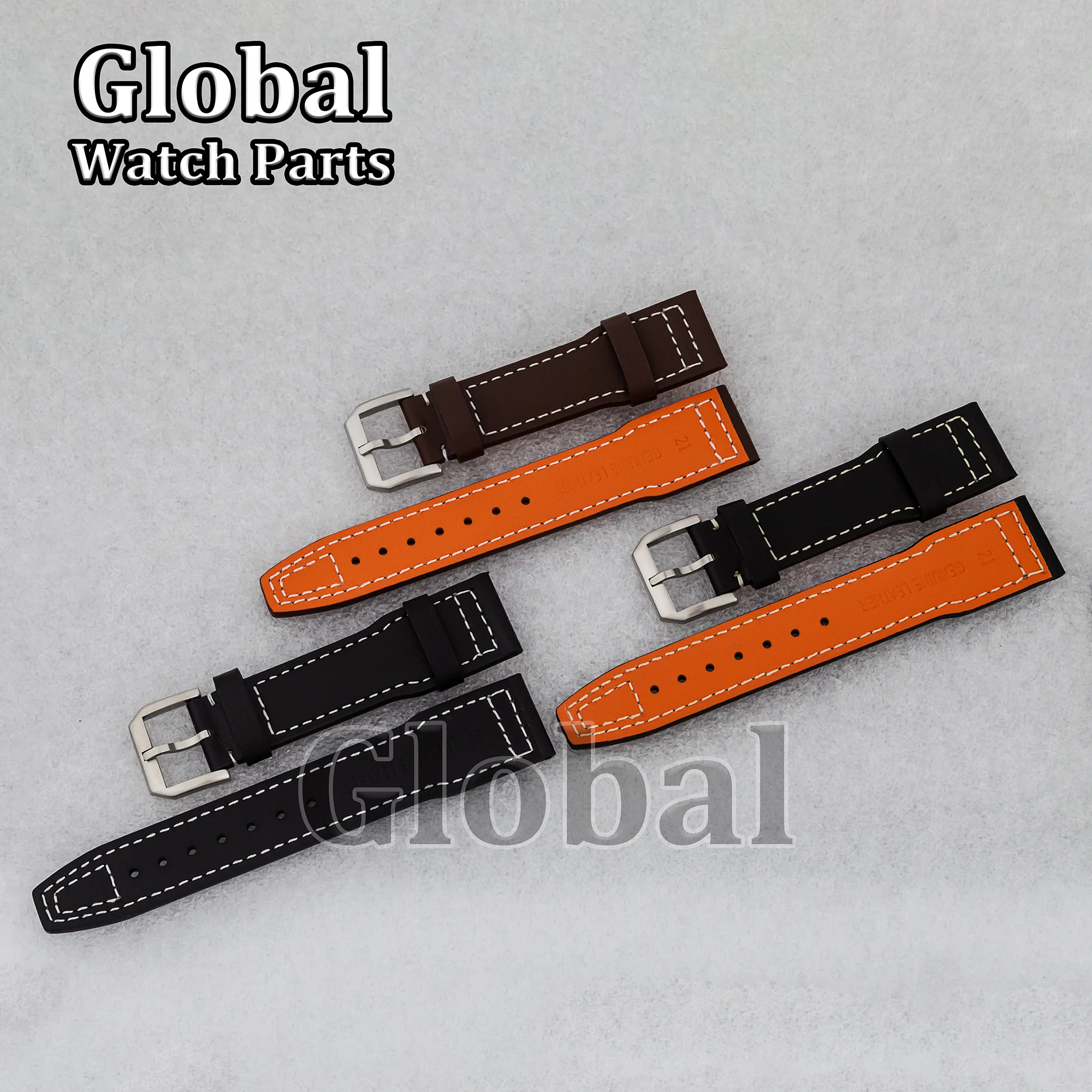 

21mm High Quality Genuine Leather Watch Band Men's Watch Srtap for Mark XX Stainless Steel Buckle Watchband Strap