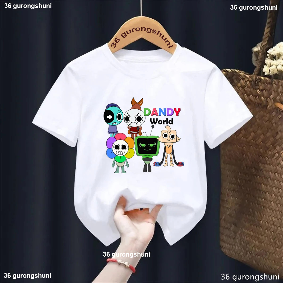 New Dandys World Kids T-shirt Cartoon Game Figure Print t-shirt for Boys Girls Short Sleeve Tshirt Summer Children's Clothing