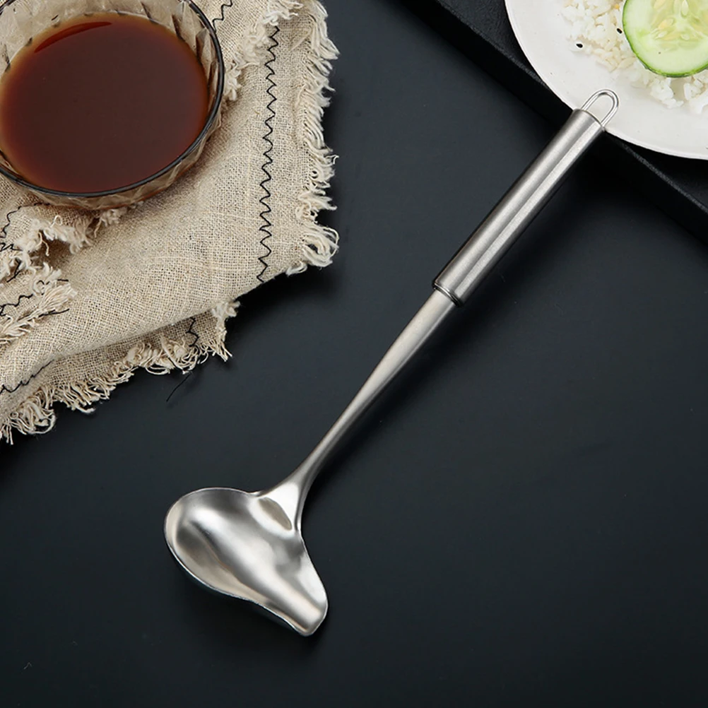 

Stainless Steel Duckbill Spoon Metal Cooking Ladle Pour Spout Sauce Gravy Kitchen Utensil Serving Spoon Soup