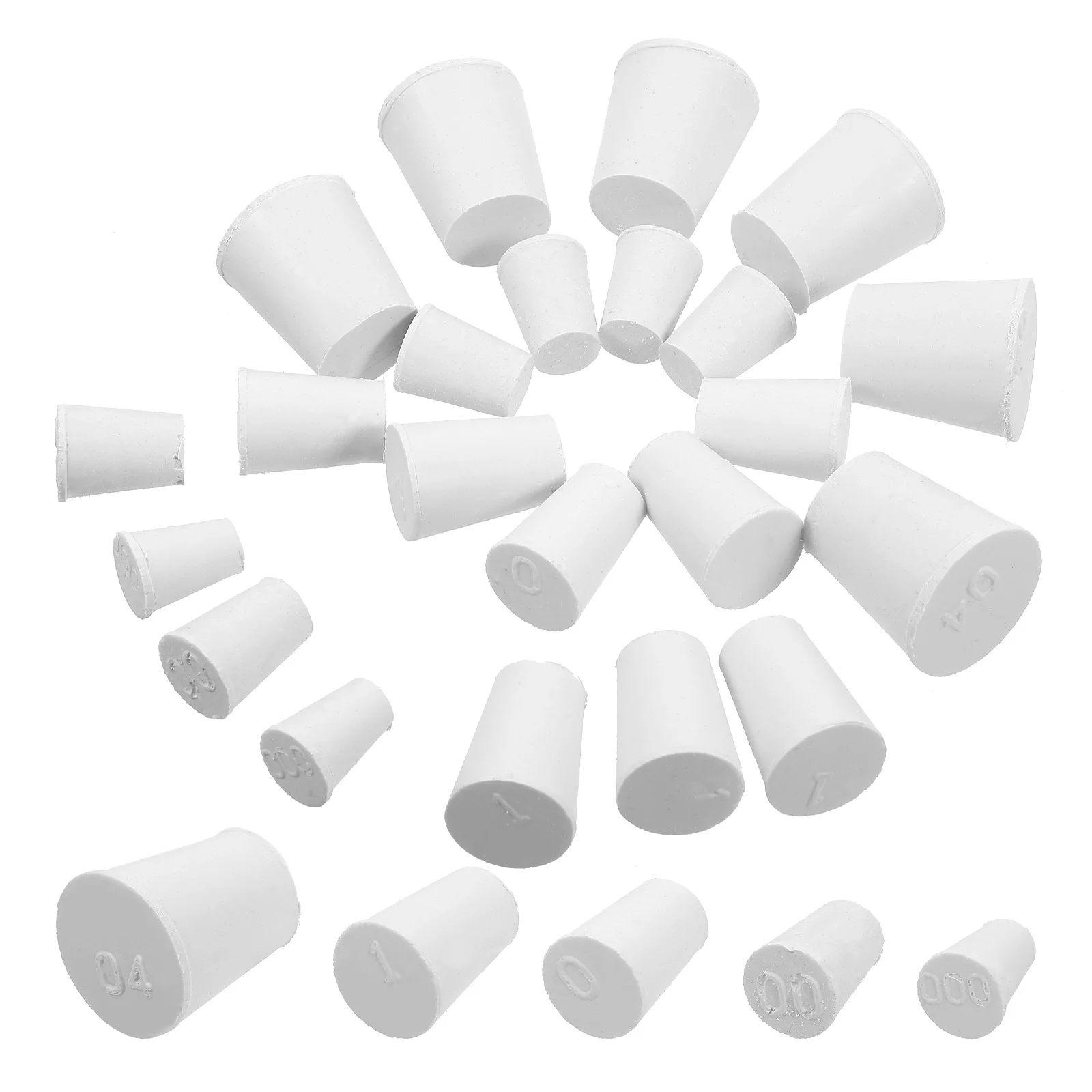 

50 Pcs High Temperature Resistant Test Tube Plug Lab Rubber Stoppers Hole White