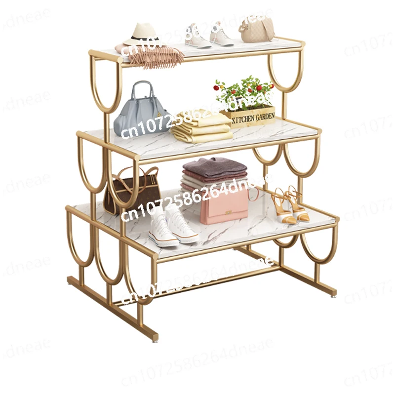 

Clothing store shelf display rack multi-layer men's and women's clothing store bags and shoes product display stand light luxury