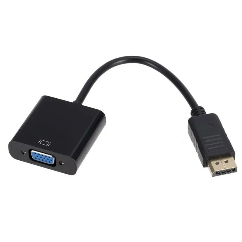 DisplayPort to VGA Adapter 1080p DP Male to VGA Female Converter Cable For Projector TV Computer Laptop PC