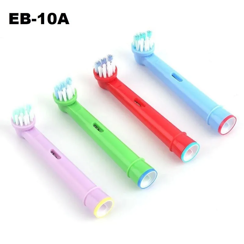 4 Pcs/Pack Kids Replacement Brush Heads For Oral B Children Electric Toothbrush Extra-Soft Bristles Brush Refill EB-10A