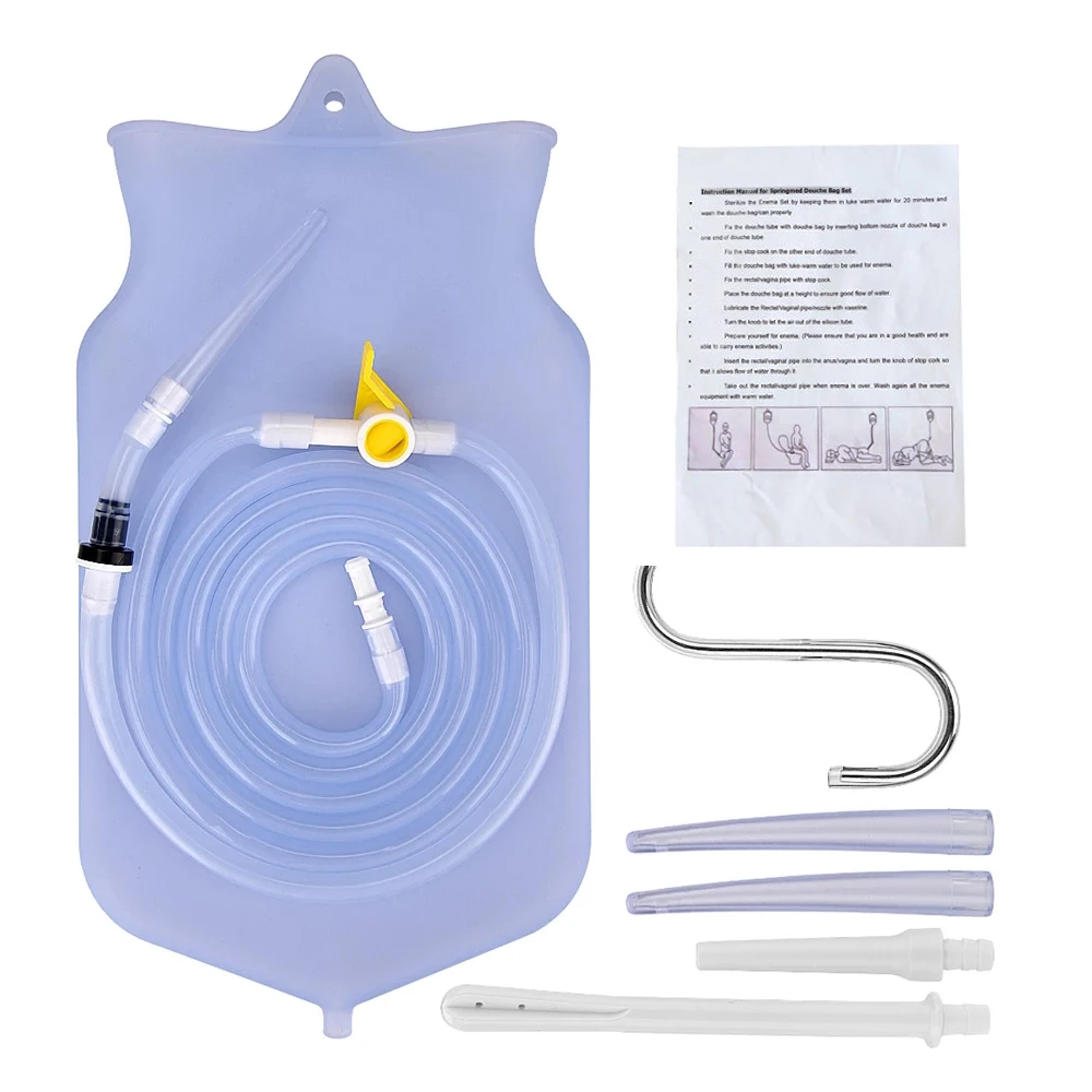 

2L Reusable Enema Bag Colon Irrigator Feminine Hygiene Health Care Weight Loss Silicone Water Detox Douche Anal Vagina Cleaner