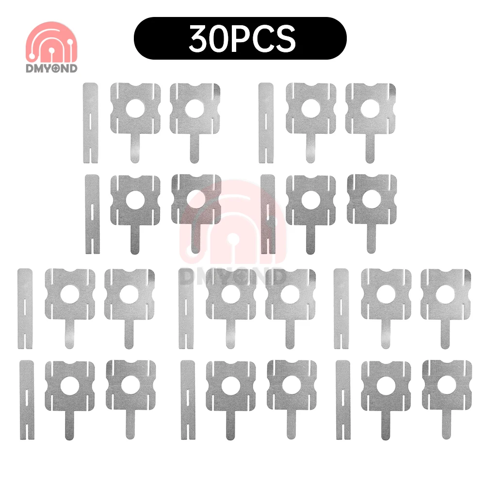 

0.18mm Thickness Nickel Tape Strip 30Pcs/Pack For 18650 Battery Nickel Sheets Spot Welding Nickle Plated Connector Welding Tool