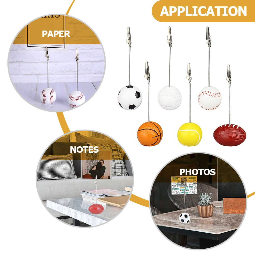 

6pcs Reusable Card Clips Multi-Function Memo Holders Convenient Picture Holders For Party Household Desktop Resin Metal