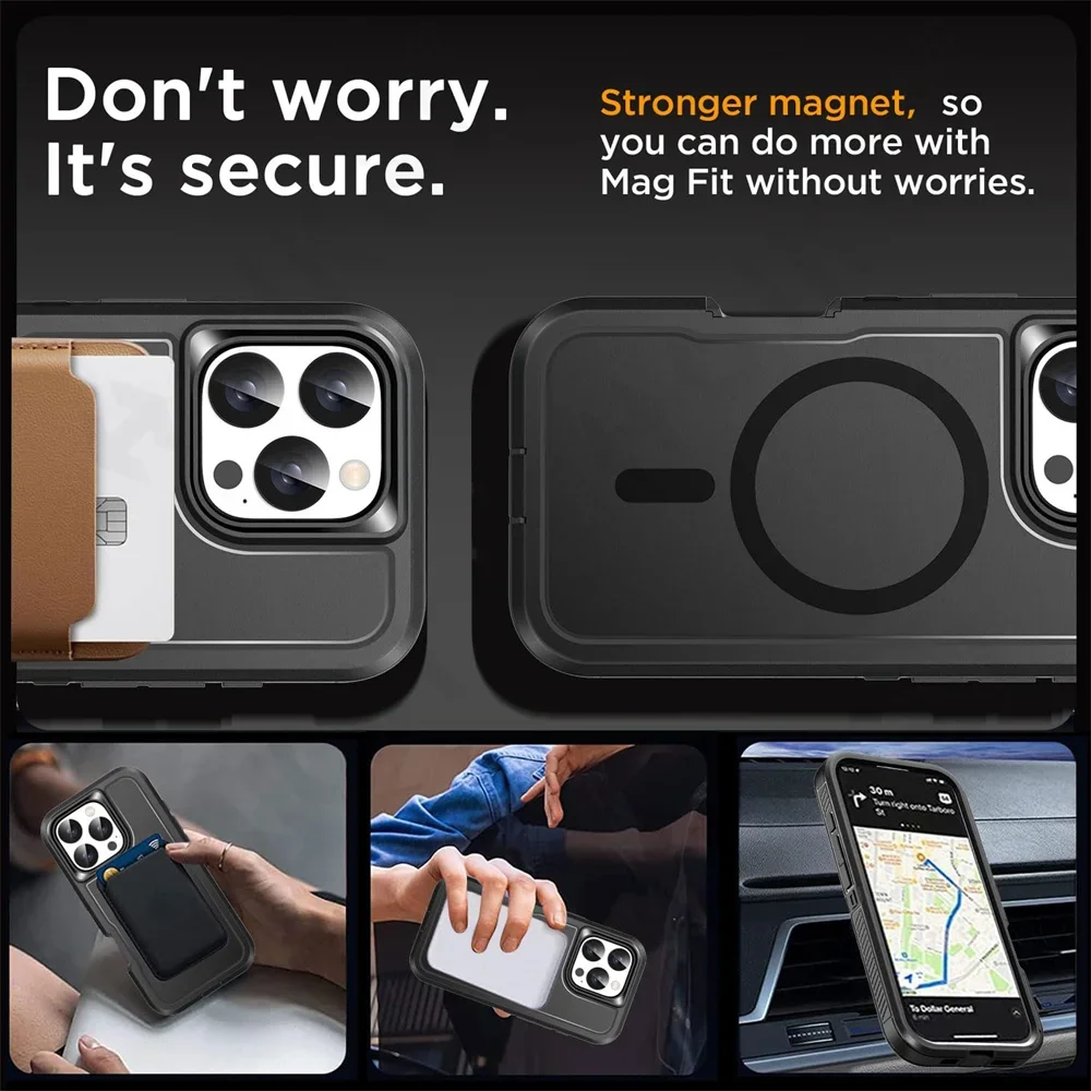 Original Ott Armor Box Hülle für IPhone 16 15 14 13 12 17 Max Plus für Magsafe Wireless Charger Heavy Duty stoßfeste robuste Abdeckung – Detail 6