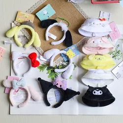 10CM Doll Clothing Sanrio Hello Kitty My Melody Kuromi Cinnamoroll Plush Hat Cute Cartoon Doll Decorative Headband Holiday Gifts