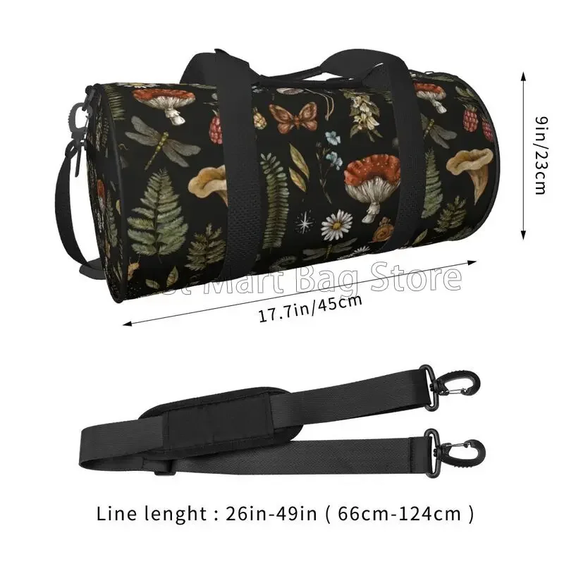 Mushroom Vintage Travel Duffel Bag for Women Men Sports Gym Bag Weekender Overnight Bag for Travel Gym Yoga Swimming