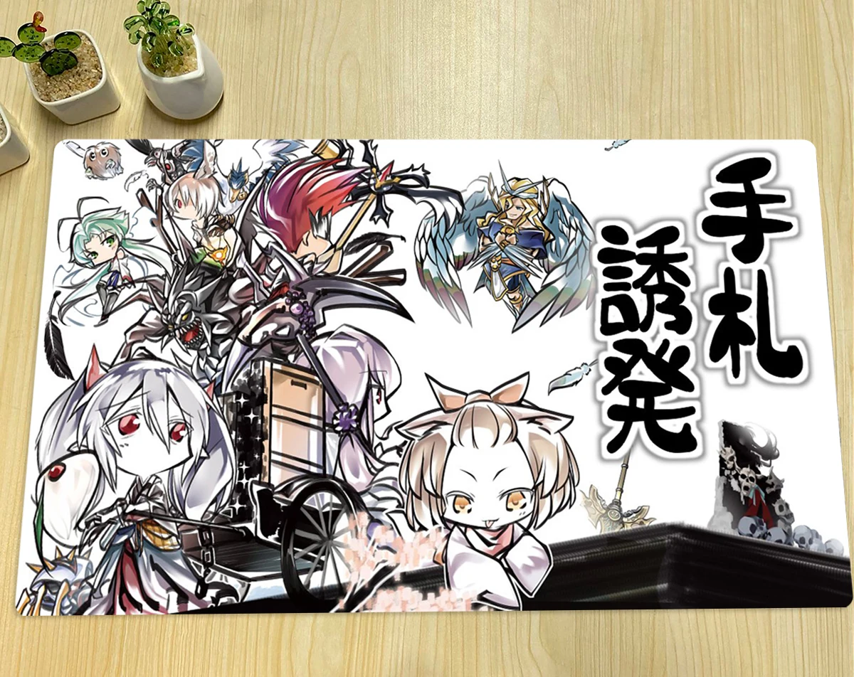 YuGiOh Playmat Ash Blossom & Ghost Ogre TCG CCG Board Game Trading Card Game Mat Custom Anime Mouse Pad Rubber Desk Mat Zone Bag