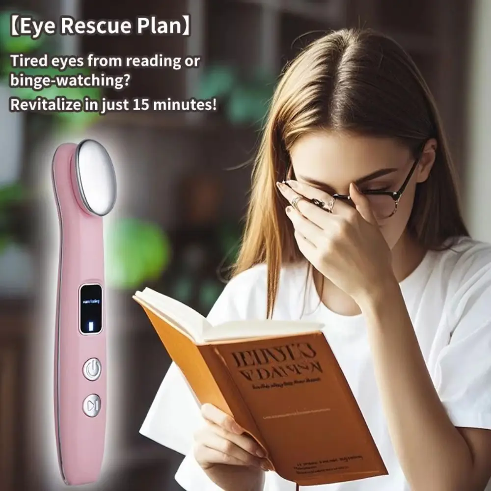 Vibration Vibration Massage Eye Massager Pen 3 Modes Hot Compress Eye Massager Wand Portable Rechargeable Eye Care Tool Home Use