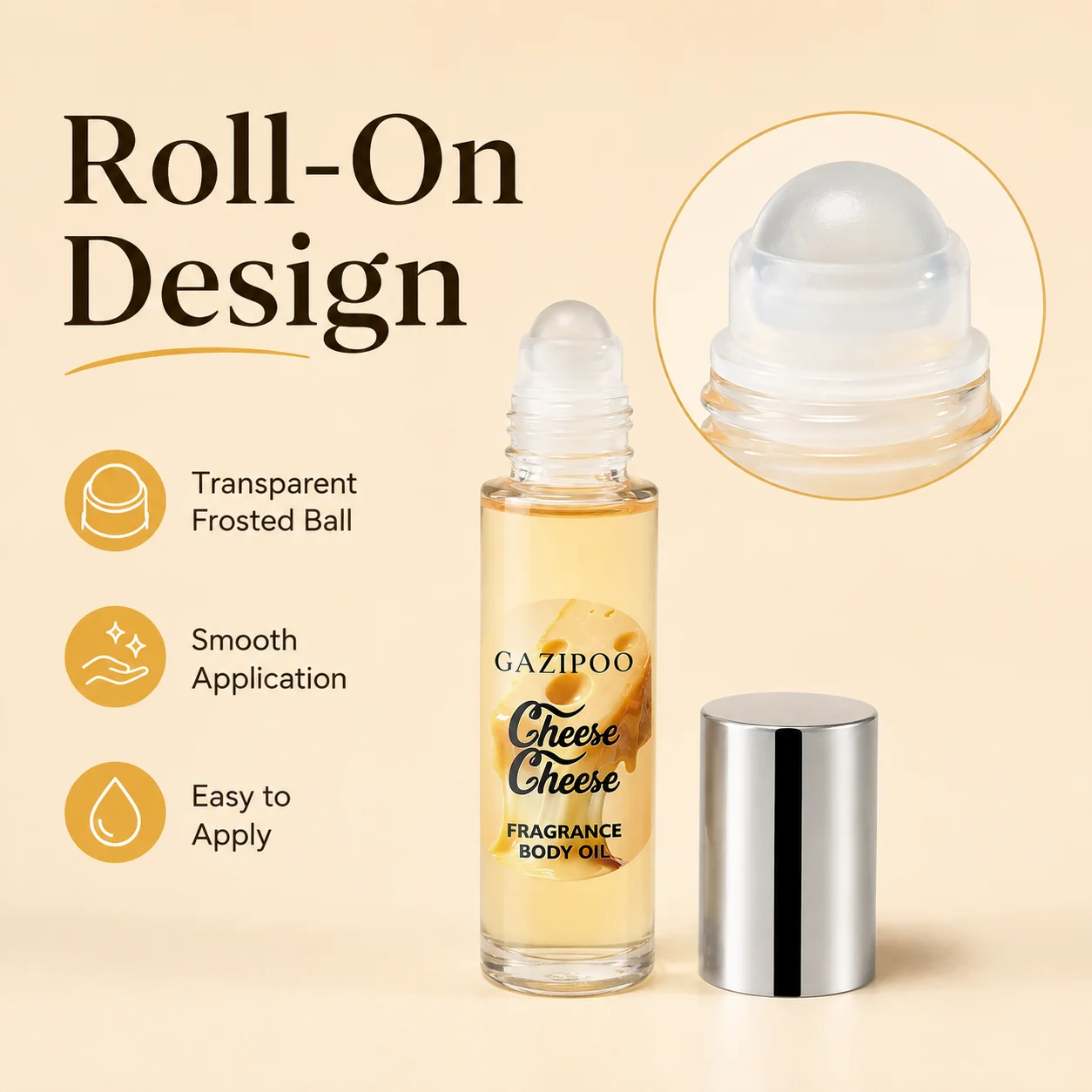10ml Cheese Fragrance Body Oil - Warm Creamy Subtle Perfume Oil, Original Eau de Toilette Traveling or Dating Bathroom Use