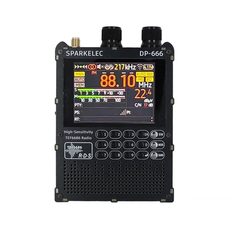 

-A02R TEF6686 DP-666 Радио Высокочувствительное полнодиапазонное радио FM/LW/MW/SW ESP32 2,8-дюймовый IPS сенсорный экран Поддержка обновления прошивки