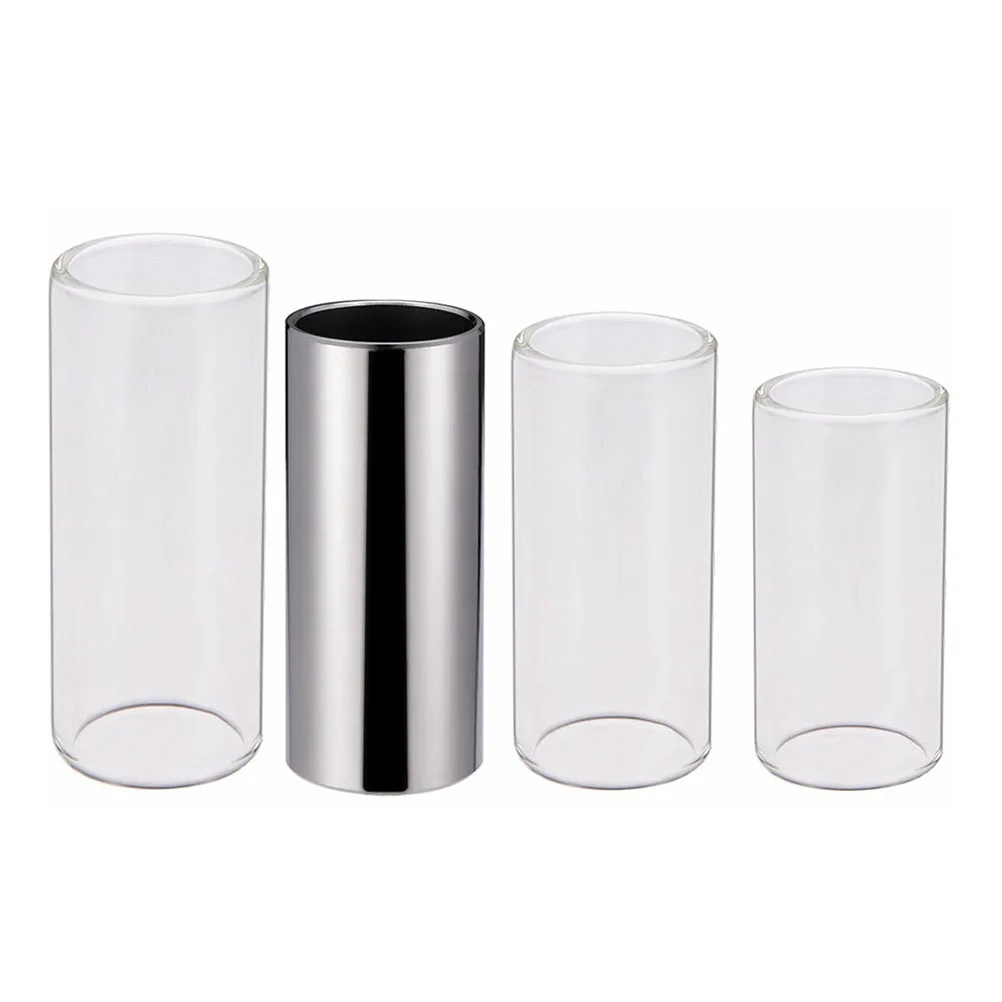 

Guitar Slides 3 Glass 1 Stainless Steel Picks Storage Case Ultra Thin Lightweight Durable Long-Lasting Use Finger Picks