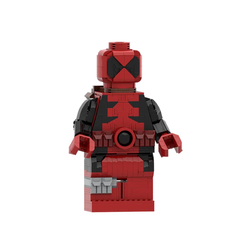 1045 PCS Brickheadz Style Up-Scaled Block Figurine (Red Mercenary Style) MOC Customize Modular Building DIY Toy Christmas Gift
