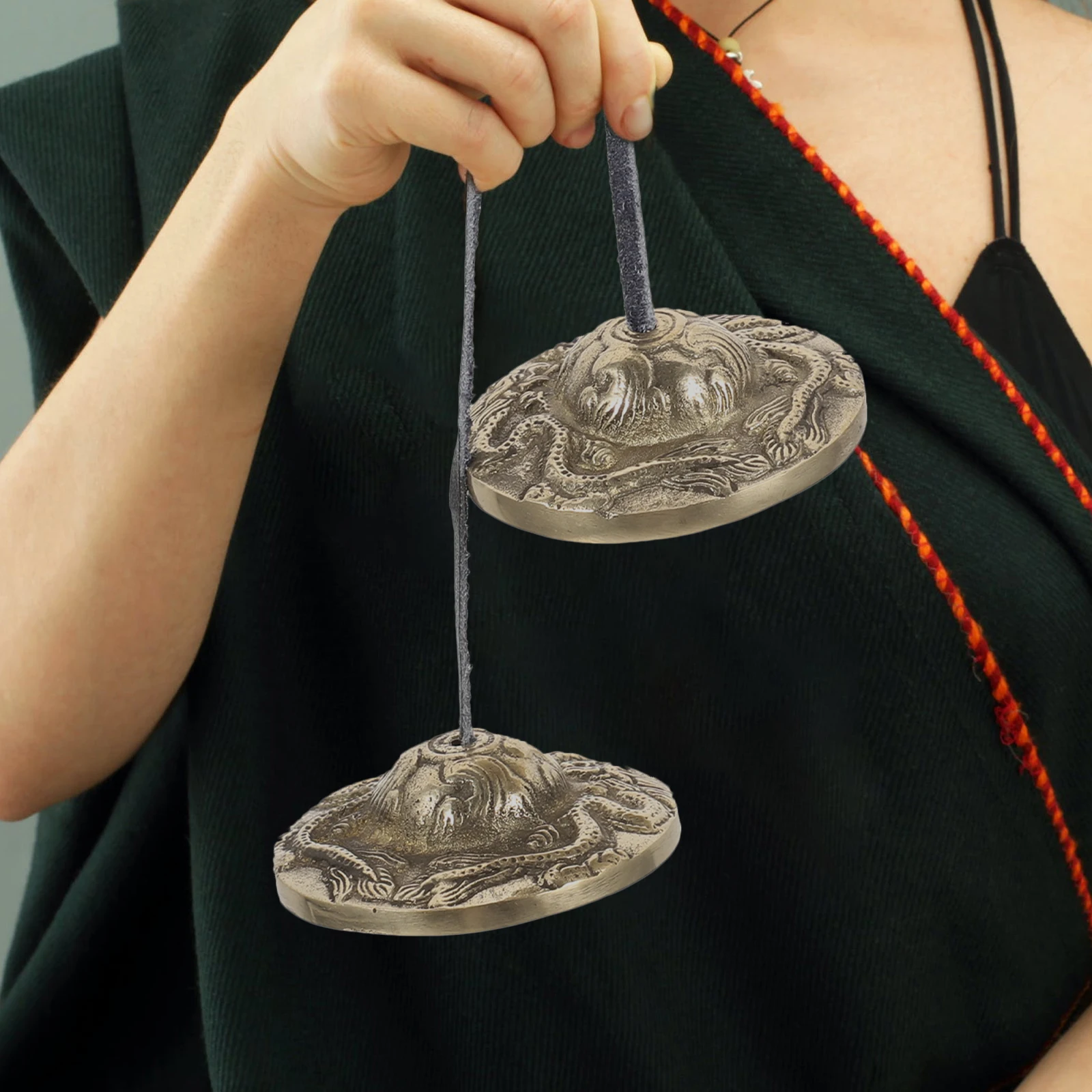 

Bronze Cymbal Instruments Hand Ringing Bell Yoga Retro Percussion Religious Ceremony Tibetan Vintage Cymbals Bell Chime