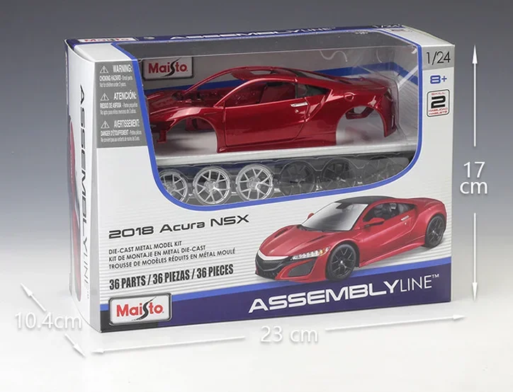 

Maisto 1:24 2018 Acura NSX Red Assembly DIY Racing Car Diecast MODEL KITS