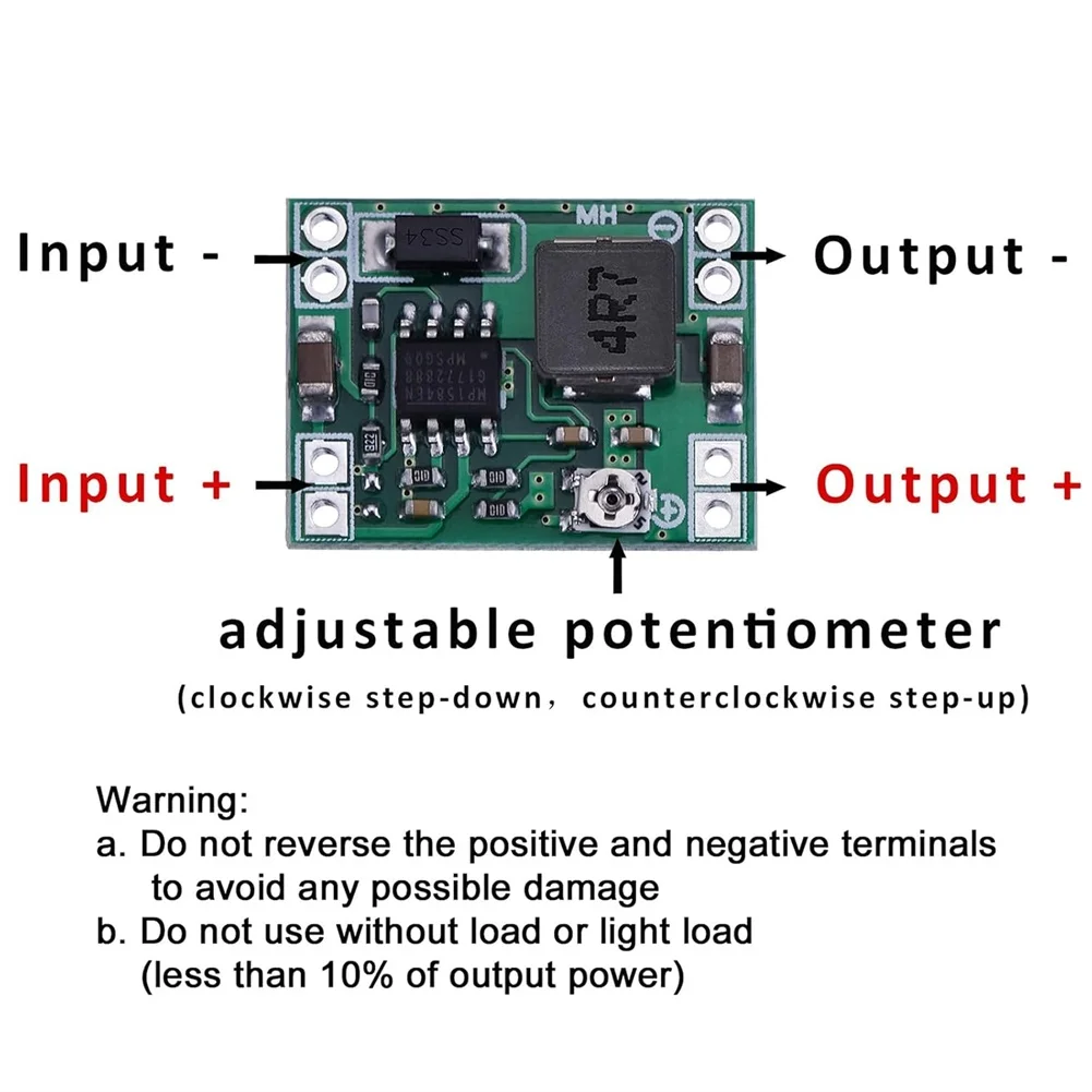 MP1584EN-Based Step Down Regulator Module Set of 6 Designed for 4.5V to 28V Input and Providing Stable 0.8V to 20V Output