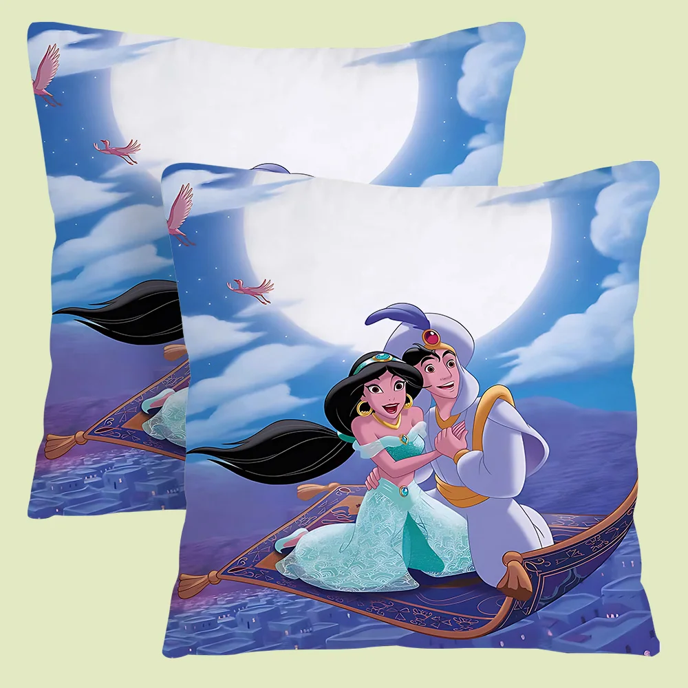Aladdin Cartoon Pillow Covers Cartoon Sofa Decorative Home Double-sided Printing Short Plush Cute Cushion Cover