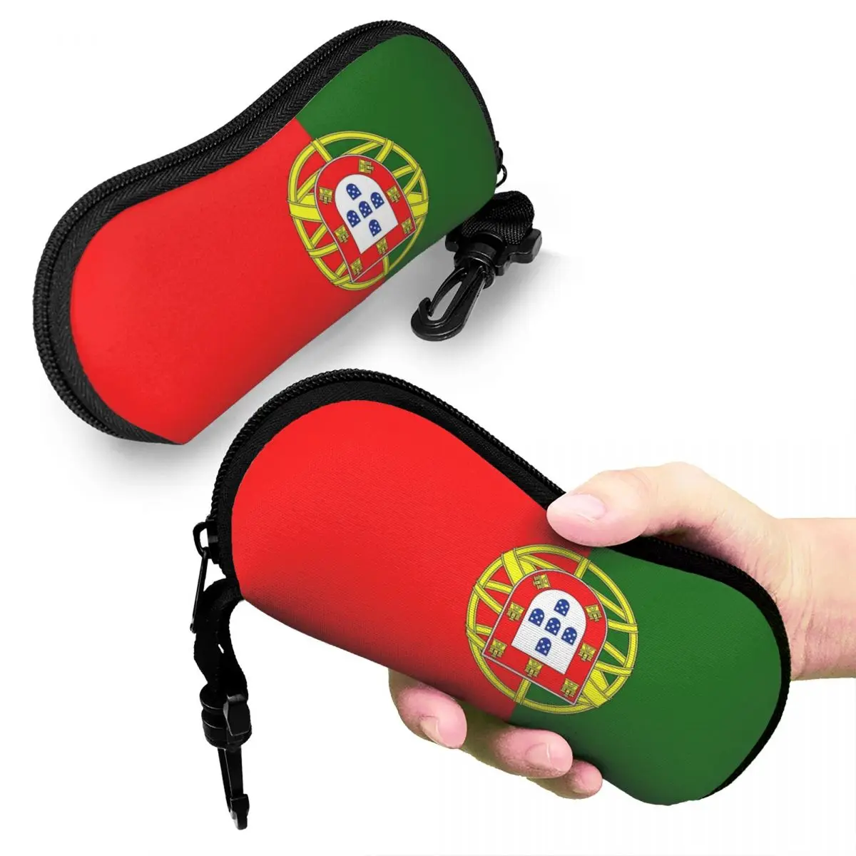 

Flag Of Portugal Shell Glasses Case Portable Sunglasses Box Women Men Soft Eyeglasses Bag Pouch
