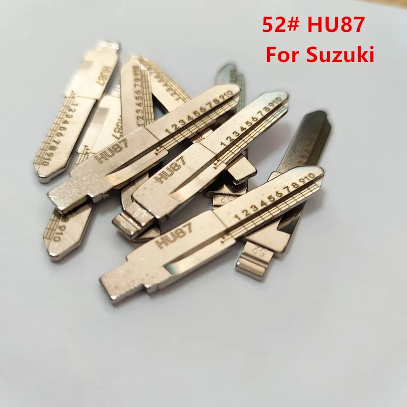 

10pcs 52# HU87 HU133R Engraved Line Metal Uncut Blank Flip Remote Key Blade for Suzuki Swift for Keydiy KD Xhorse VVDI No. 52