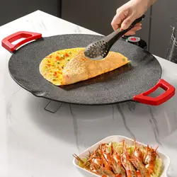 28/30CM Non-Stick Electric Indoor Grill Pan Household Round BBQ Griddle Plate Korean Grill Pan Smokeless Non-stick Grill 700W