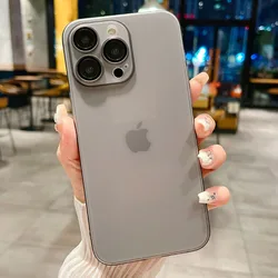 High Quality Ultra Thin Matte Transparent Phone Case For iPhone 14 13 12 11 15 16 17 Pro Max Air Hard Shockproof PC Back Cover