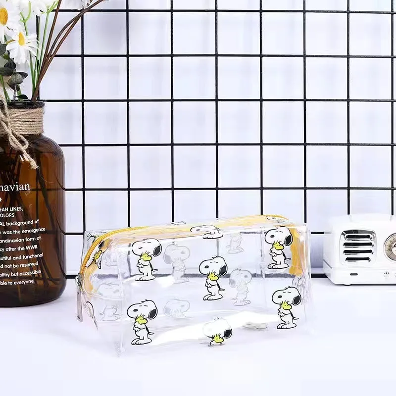 Snoopy Outdoor Girl Makeup Bag Women Necessary Cosmetic Bag Transparent Travel Organizer Cartoon Fashion Small Toiletry Pouch