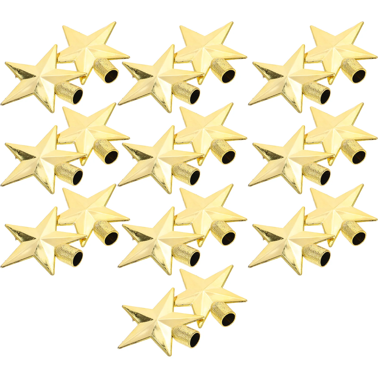 

20Pcs Tree Topper Glitter Gold 6cm Five Pointed Star Hollow Metal Christmas Tree Decoration for Festive Ambiance
