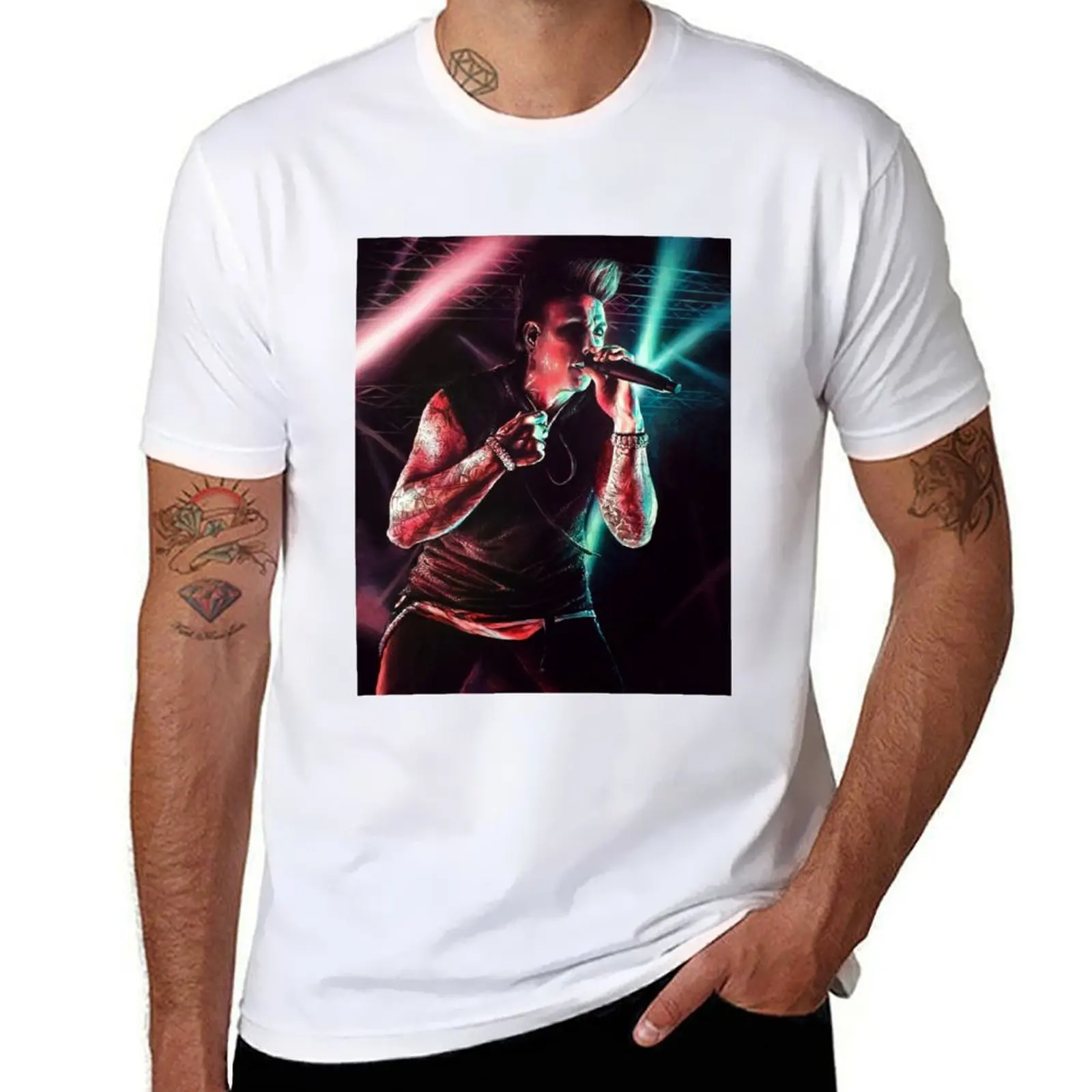 

Jacoby Shaddix Papa Roach Fan Art Panic-Graphics T-Shirt anime t shirts oversize T-Shirt