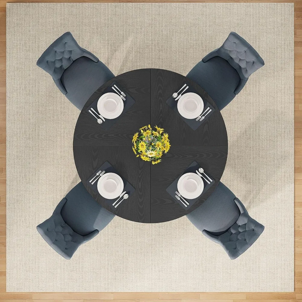 Runder Esstisch aus Holz für die Küche, 47-Zoll-Tisch im Bauernhausstil, Sitzgelegenheit für 4 Personen