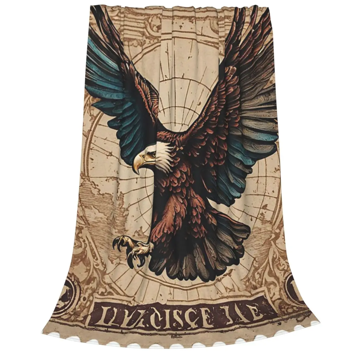 Wings Of Heritage A Vintage Eagle Stamp Blanket Fleece Warm Sofa Throw Blankets For Home Bedroom Outdoor Throws Bedspread Quilt