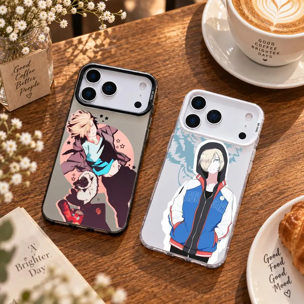 Y-Yuri On ICE Phone Case For IPhone 18 17 16 15 14 13 Pro Max Independent Metal Button Electroplating Mobile